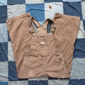 Levi’s premium baggy corduroy overalls taupe size S wide leg relaxed fit